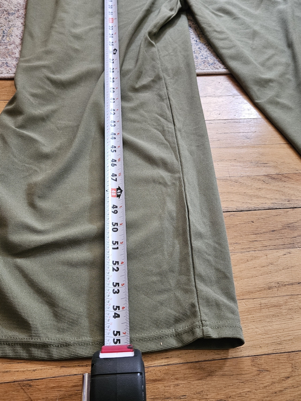 NWT HALARA Olive Green Waffle Knit Wide-Leg Jumpsuit Overalls Size L Minimalist - Picture 7 of 8